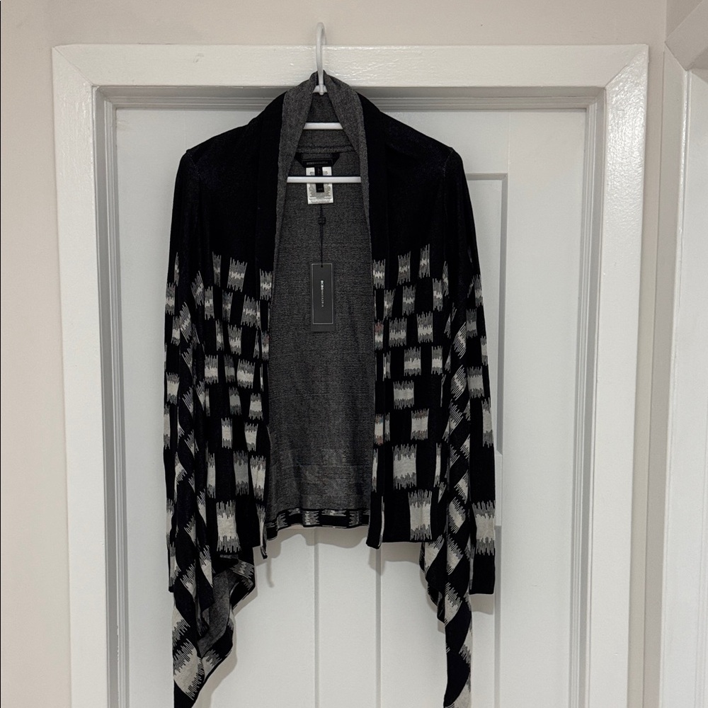 BCBGMaxAzria Black and Gray Women's Cardigan